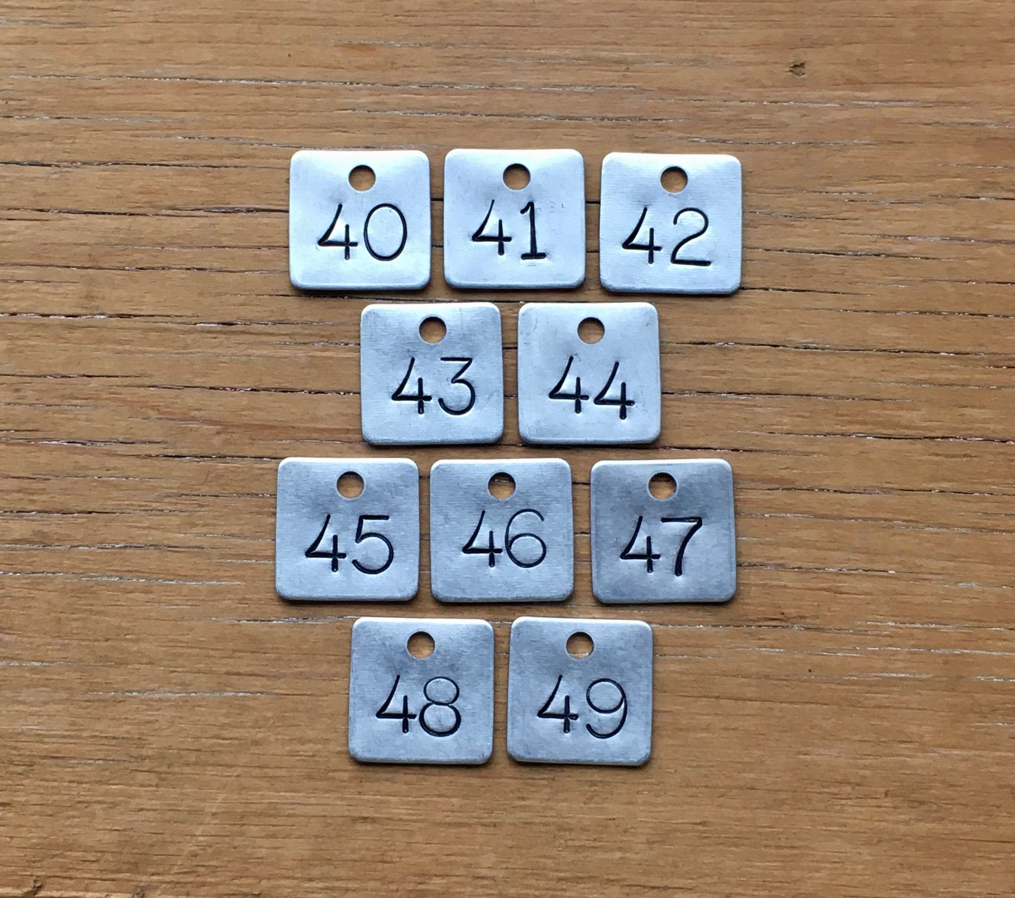 Choice of Tag Number 40, 41, 42, 43, 44, 45, 46, 47, 48, 49