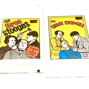 2 Packs of The Three Stooges Trading Cards Series 1 and Series 2 Vintage From 1980s Nostalgic 3 Stooges Comedy Group Moe, Larry and Curly