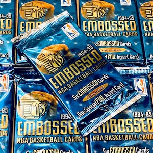 Price per Pack (1) Vintage Basketball Topps Card Pack 1994-1995 Embossed Cards NBA Pack Of Cards Unopened Pack of Cards 90s 1980s 1990s