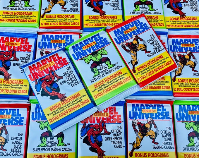 Vintage Marvel Universe Trading Cards Pack Choice of Unopened Packs Series 2 Super Hero’s Spiderman, Hulk or Wolverine 1991 Comic Cards