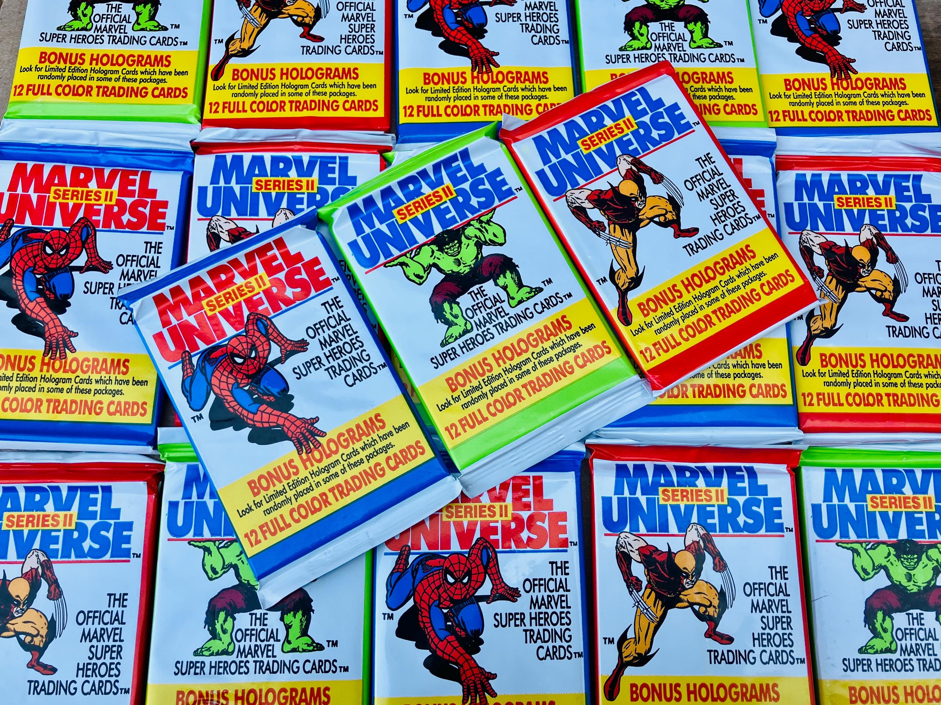 Vintage Marvel Universe Trading Cards Pack Choice of Unopened Packs Series 2 Super Hero’s Spiderman, Hulk or Wolverine 1991 Comic Cards