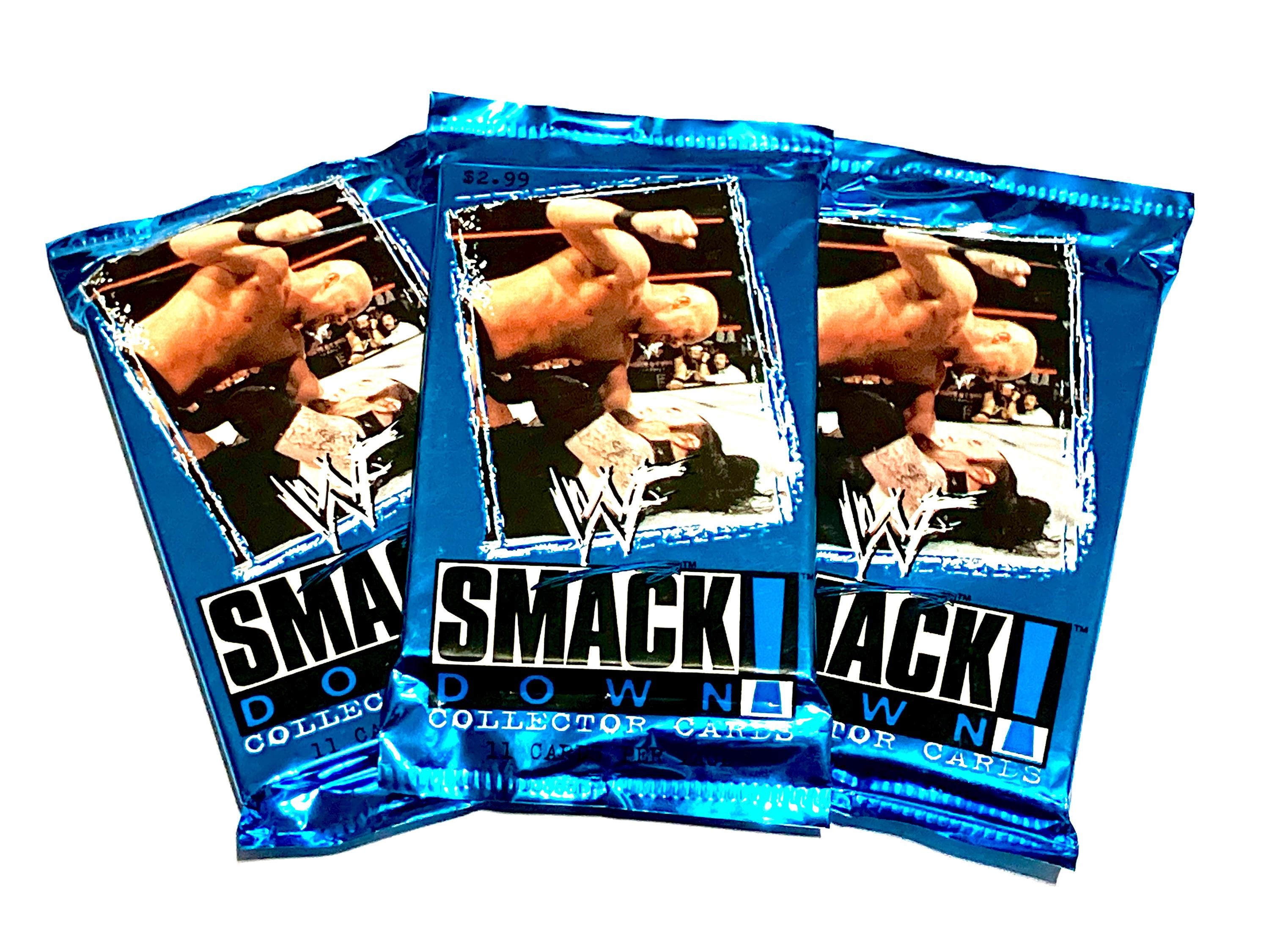 Vintage WWF Smack Down Cards Wrestling 1999 Unopened Pack of Cards