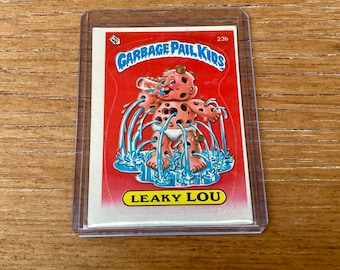 Vintage Garbage Pail Kids Card Leaky Lou 23b Original Series 1 Card Vintage GPK Sticker Cards Topps 1st Series Trading Card 1985 W