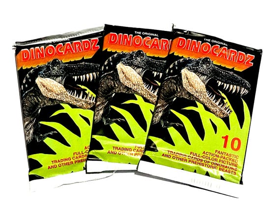 The Original Dinocardz Packs Vintage 1992 Dinosaur Card Pack Dino