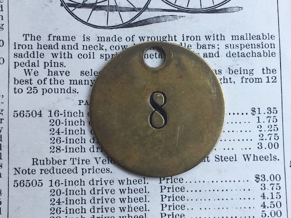 Number 80 Tag Charm Brass Number Tag 1 12 Inch Shiny #80 Tag Vintage Tag Industrial Identification Tag Lucky Number House Number Keychain