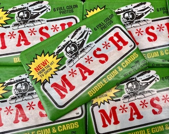 Vintage Mash Cards TV Show Mash 4077th Pack of Trading Cards 1982 Donruss TV Show 1980s Army Military Bubble Gum Cards