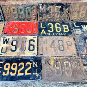 Choice of Vintage New Jersey License Plate