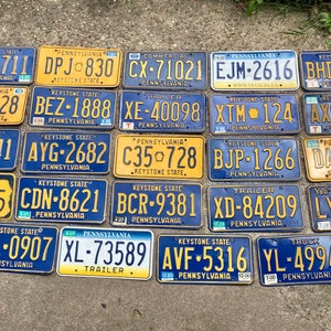 Choice of Pennsylvania License Plate 1970s, 1980s, 1990s, 2000s Era Pa