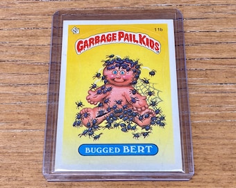 Vintage Garbage Pail Kids Card Bugged Bert 11b Original Series 1 Card Vintage GPK Sticker Cards Topps 1st Series Trading Card 1985 Y