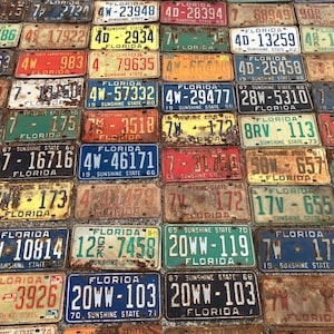 Choice Florida License Plate 1940s  1950s 1960s 1970s 1980s Vintage License Plate Tag Metal Lots to Choose From View Pics and List! S