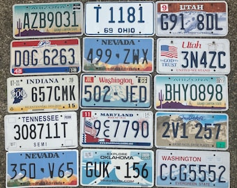 Choice of Vintage License Plate Arizona, Ohio, Utah, Nevada, Indiana, Washington, Tennessee, Maryland, South Dakota, Oklahoma Old Plates O1