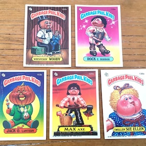 Garbage Pail Kids Card Choice Jack O Lantern, Max Axe, Rock e Horror, Swollen Sue Ellen, Whisperin Woody Series 4 Vintage Topps 4th Series