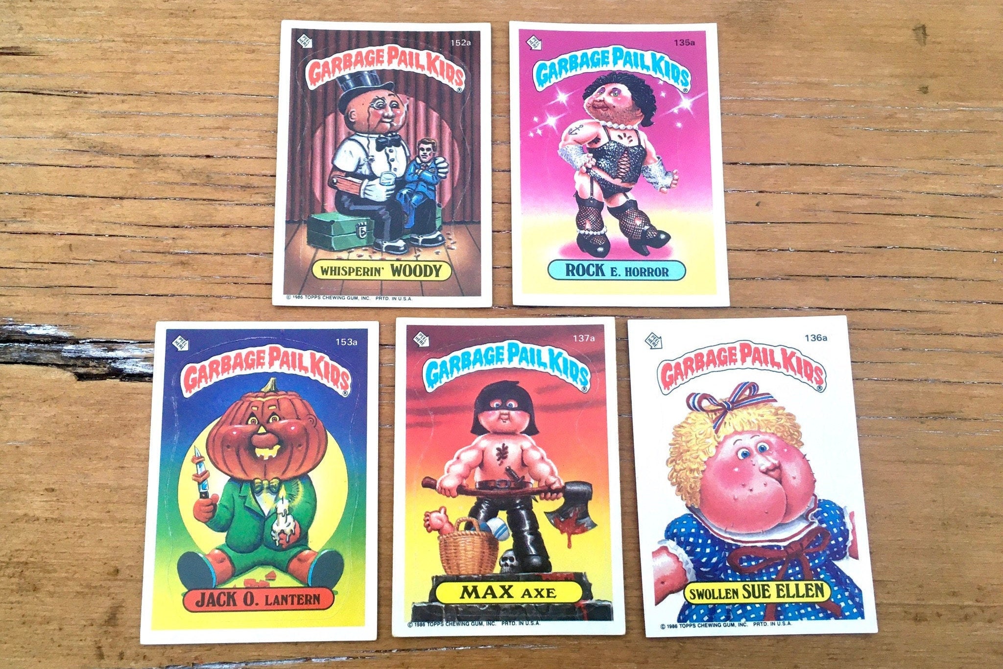 Garbage Pail Kids Card Choice Jack O Lantern, Max Axe, Rock E