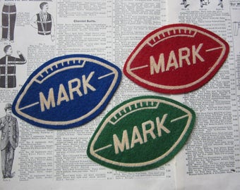 Vintage Name Patch MARK Football Price per (1) Patch 1950s Era Felt Patch Varsity High School Jacket Coat Patch College Sports 50s Vintage