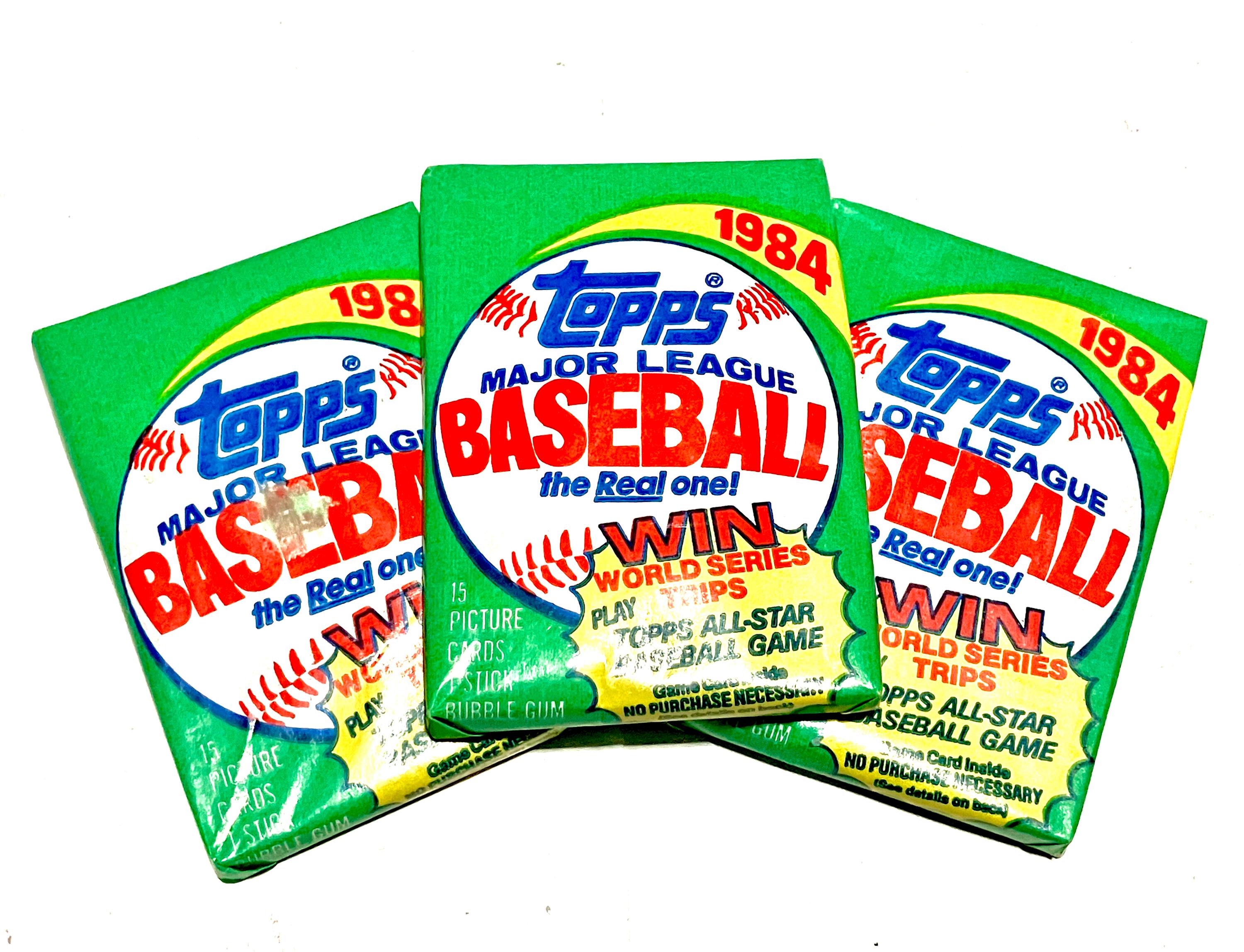 Vintage Baseball Cards Topps 1984 Pack of Cards Never Opened Cards