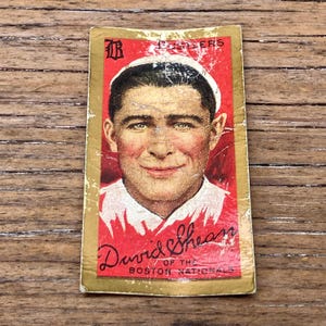 Vintage Baseball Card David Shean Boston T205 Piedmont Tobacco Card Fantasy Reprint NOT Original Hand Aged Distressed Dead Ball Era