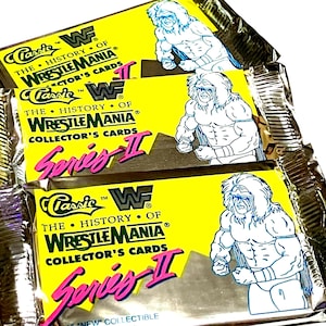 Vintage WWF Cards Wrestling 1 Pack Of Cards 1990 History Of Wrestle Mania World Wrestling Federation WWE Classic WrestleMania Series 2
