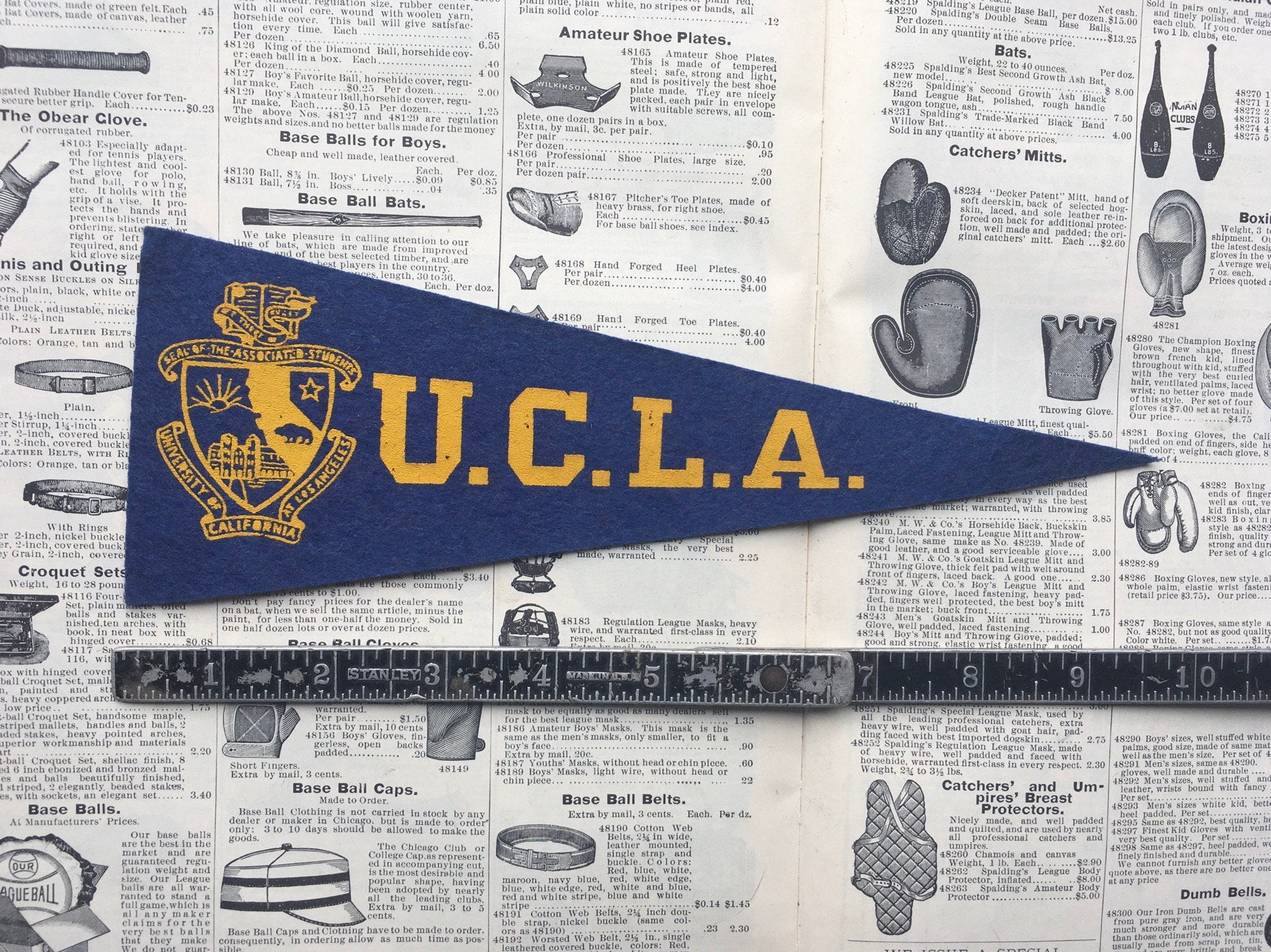 Original Vintage UCLA California College Pennant University picture