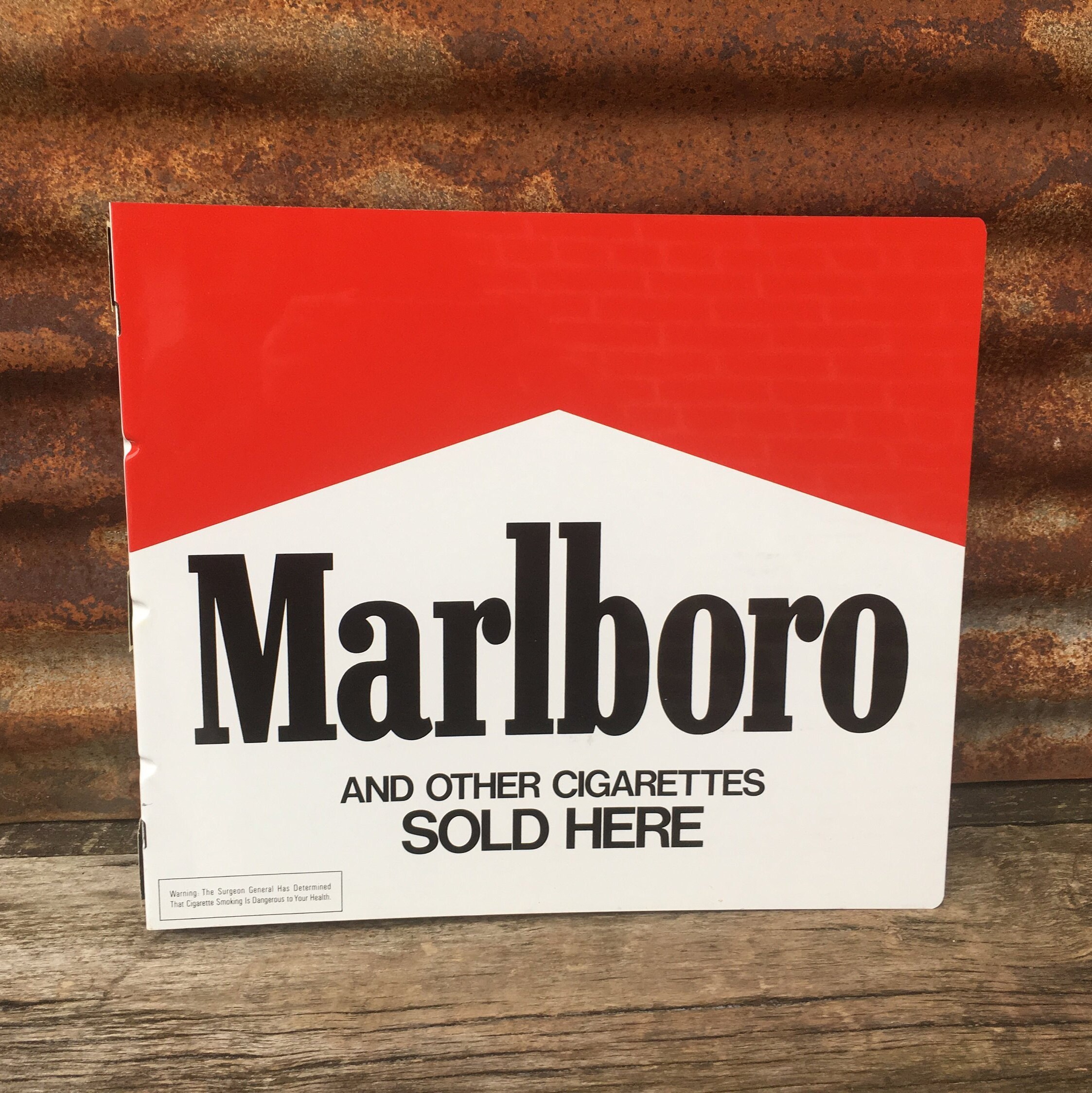 Vintage Marlboro Cigarette Flange Sign Tobacco Sign Red & White