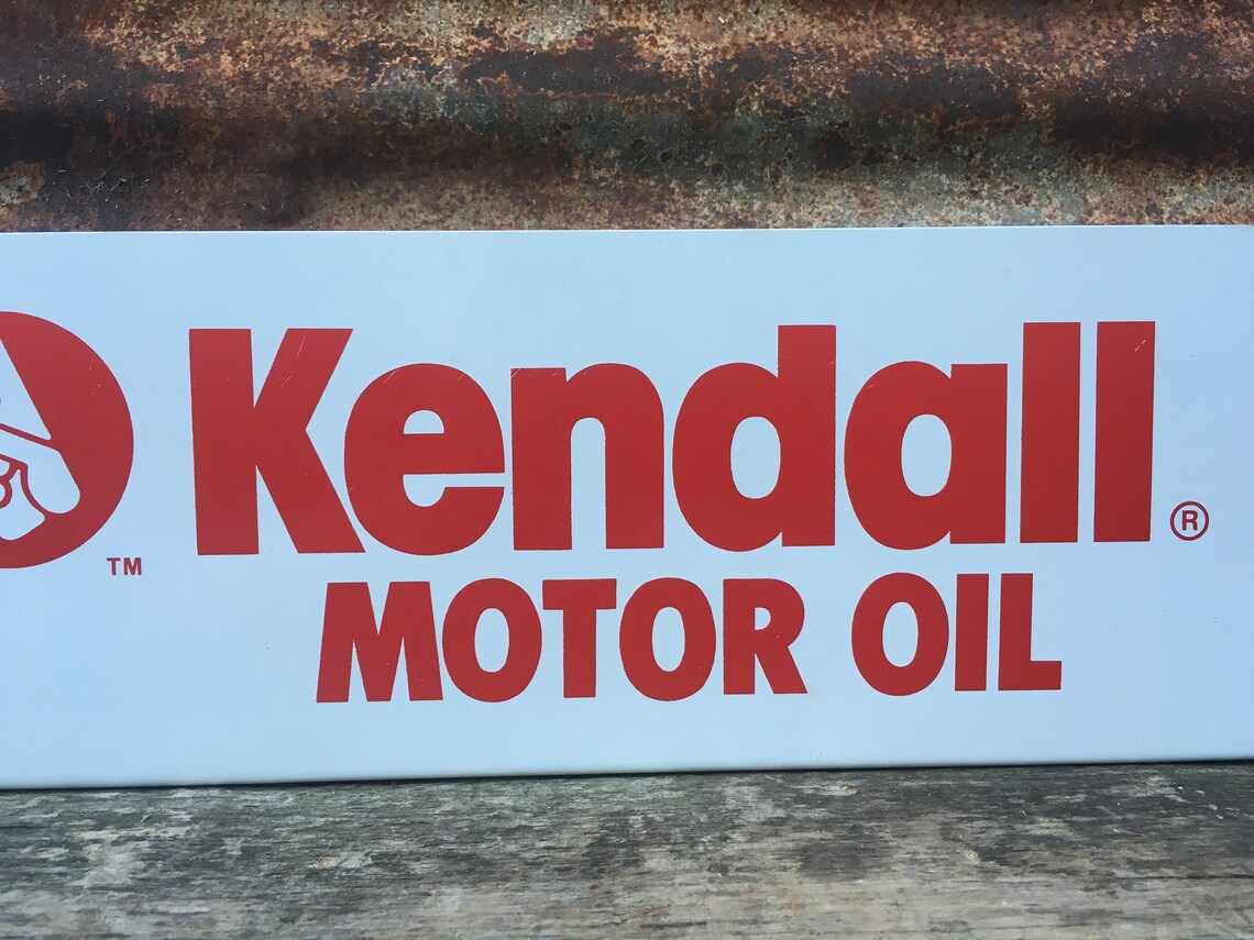 Original Vintage Kendall Motor Oil Sign Gas Pump Topper Metal Etsy