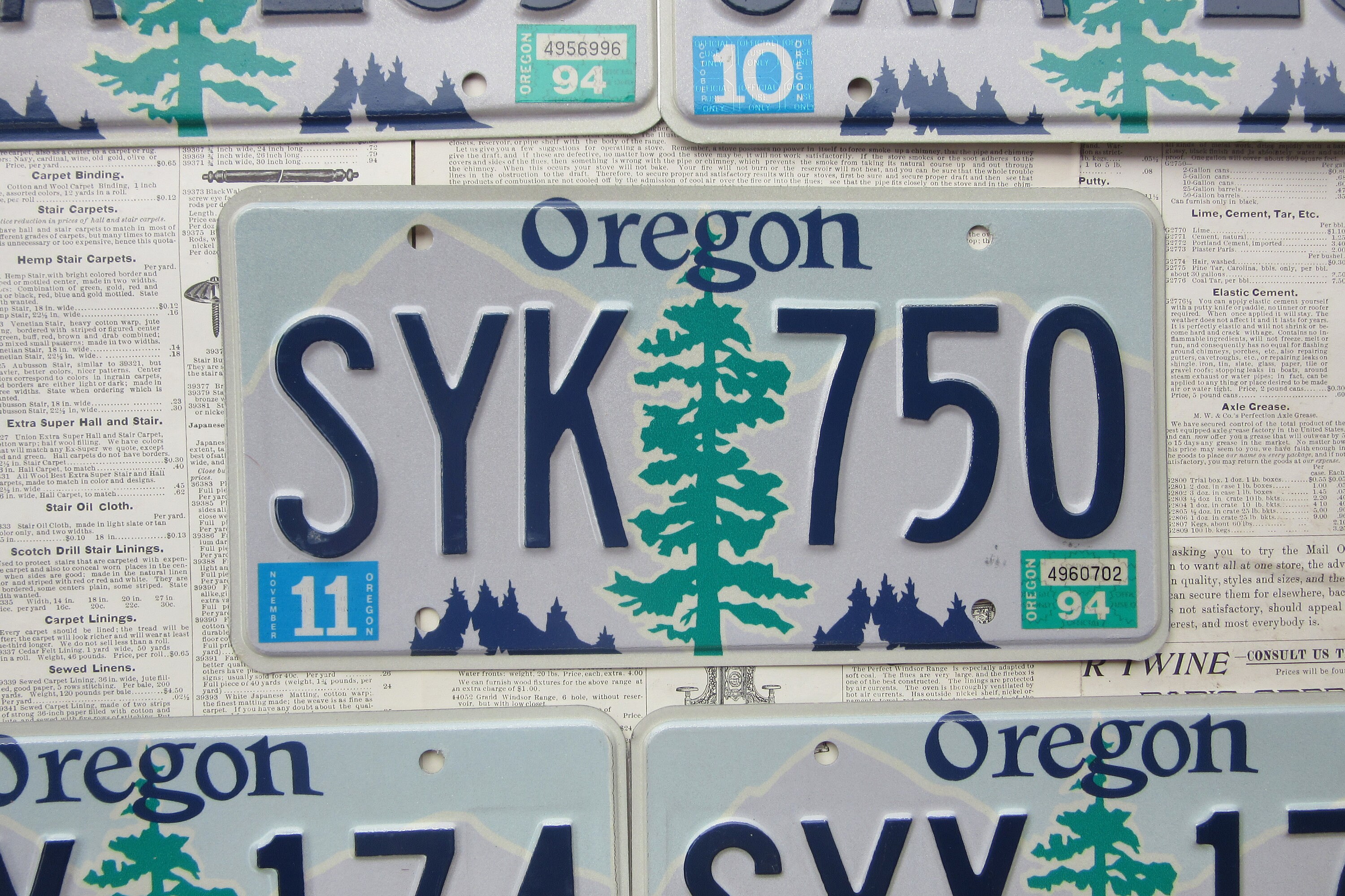 Vintage Original Oregon License Plate 1994 Pine Tree OR 1990s Etsy
