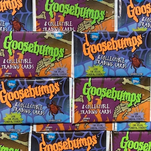 Vintage Goosebumps Pack of Cards Horror  Goose Bumps Book Series One Monster Reading Cards Topps 1996 Scary Trading Cards 90s R.L. Stine