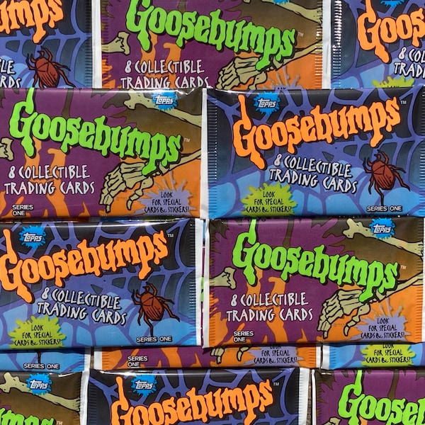 Vintage Goosebumps Pack of Cards Horror  Goose Bumps Book Series One Monster Reading Cards Topps 1996 Scary Trading Cards 90s R.L. Stine