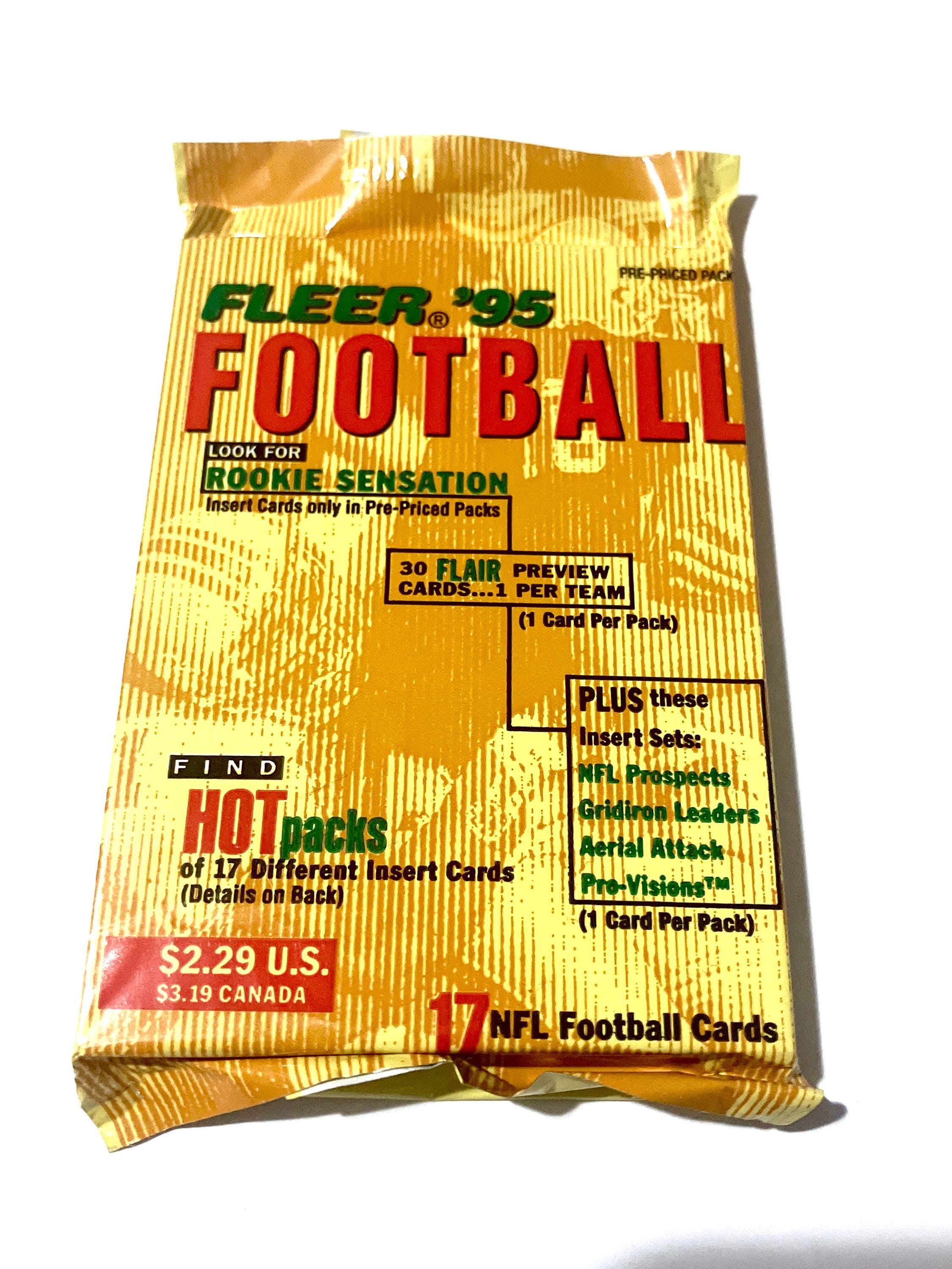Vintage 1995 Fleer NFL Football Card Pack: Unopened 90s Nostalgia