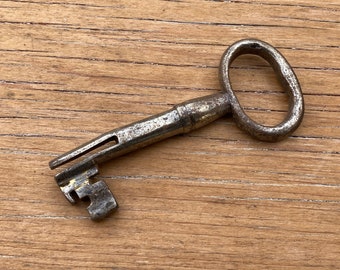 Authentic Antique Key Large 3 1/2 Inch Metal Barrel Key Vintage Key Skeleton Key Authentic 1800s Era Antique Vintage Key Old Key Jewelry S