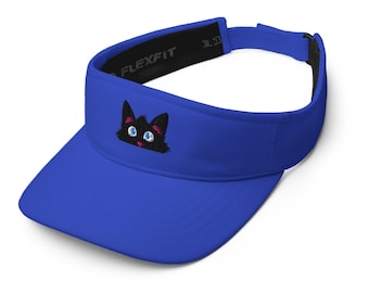 Peeking Personalities Black Cat Embroidered Visor