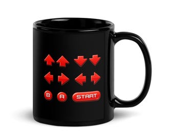 Retro Cheat Code Glossy Ceramic Coffee Mug