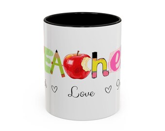 Teacher Word Art Mug | Accent Coffee Mug