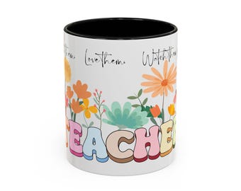 Im Literally Just a Teacher mug Accent Coffee Mug Pink Bow Lettering