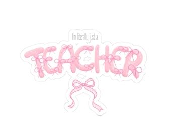 Pink Teacher Sticker | Playful Vinyl Decal
