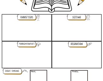 Story Elements and Plot Timeline Graphic Organizer