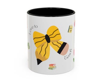 Teacher Coffee Mug | love to teach Icon Accent Mug