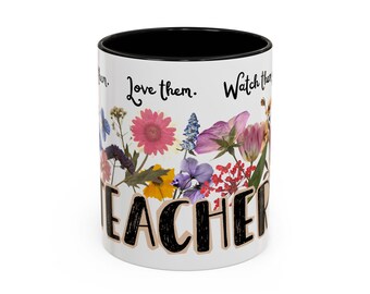 Teacher floral illustration Mug | Accent coffee mug 11oz 15oz