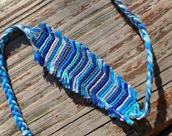 Blue Rag Rug Friendship Bracelet // VSCO // Handwoven