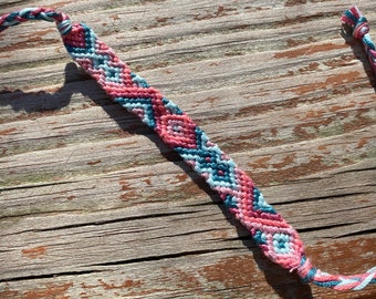 Pink and Blue Friendship Bracelet // VSCO // Handwoven