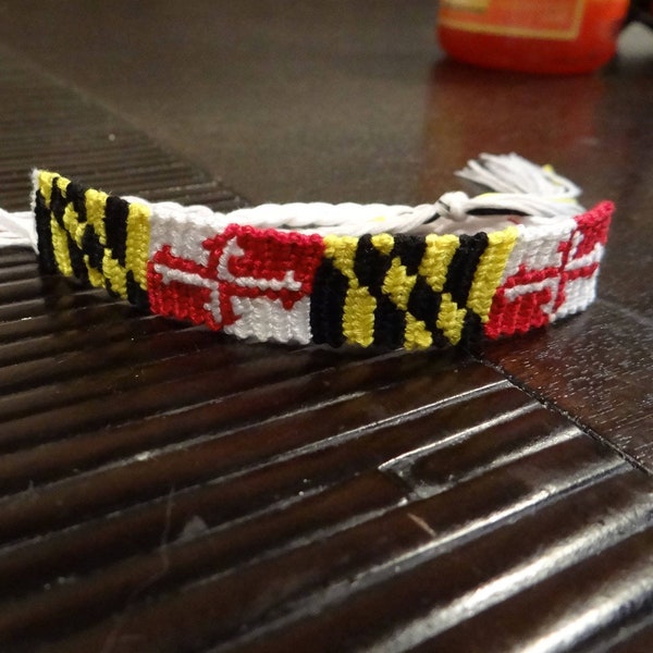 Maryland Flag Friendship Bracelet // Handwoven // Bookmark