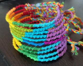 Rainbow Pride Woven Adjustable Friendship Bracelet // VSCO