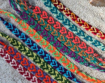Limited Edition Handwoven Friendship Bracelet: Adjustable Cotton Heart Pattern