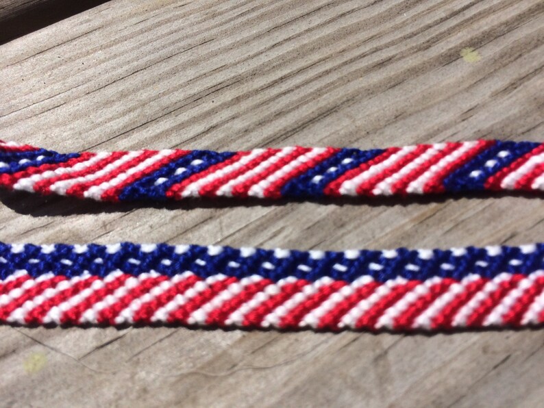 American Flag Friendship Bracelet // Handwoven Etsy
