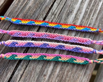 Handwoven Wave Bracelet, Beach Surfer Jewelry, Ocean Cotton Friendship Gift