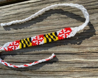 Maryland Flag Friendship Bracelet // Handwoven // Bookmark