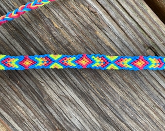 Vibrant Neon Native Friendship Bracelet // VSCO // Handwoven