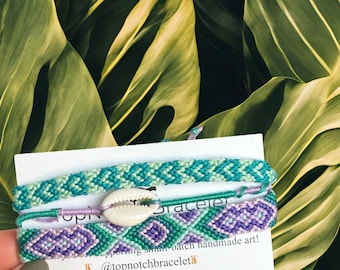 Twilight Tide Handwoven Cotton Friendship Bracelet Set: Minimalist Boho Jewelry