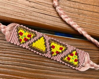 Pizza friendship bracelet bookmark
