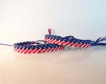 American Flag Bracelet // Handwoven // VSCO