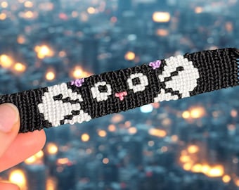 Anime Cat-Inspired Friendship Bracelet – “Kiki” Design, Handwoven & Adjustable